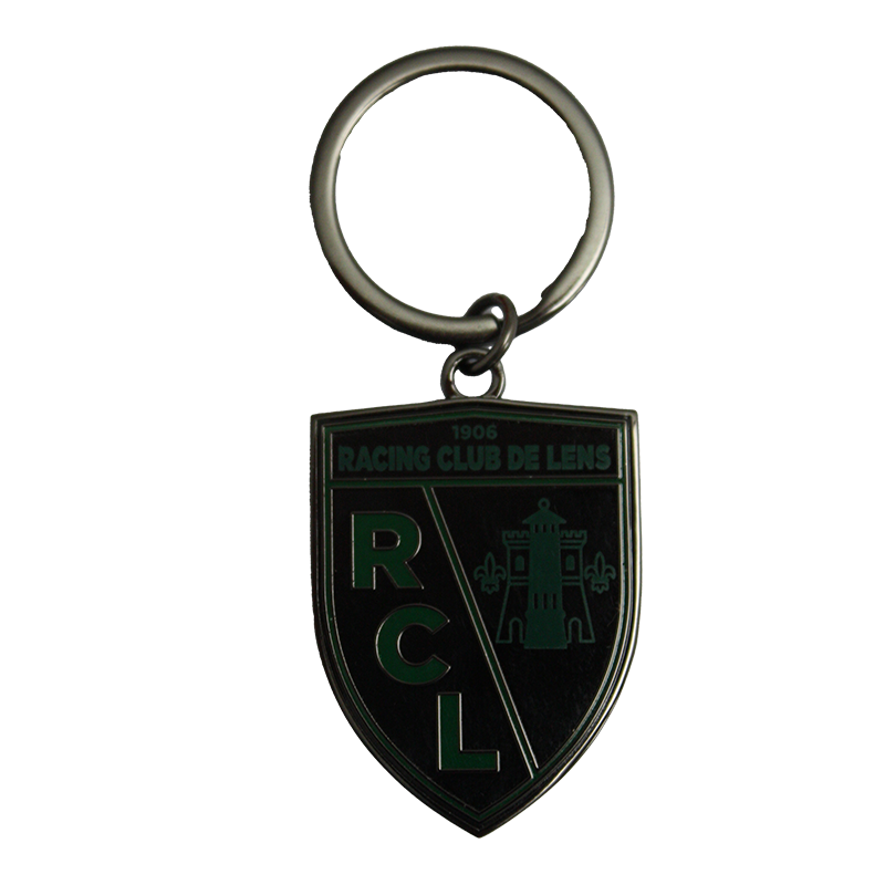 Porte Clés Métal Décapsuleur Blason (noir & Vert)